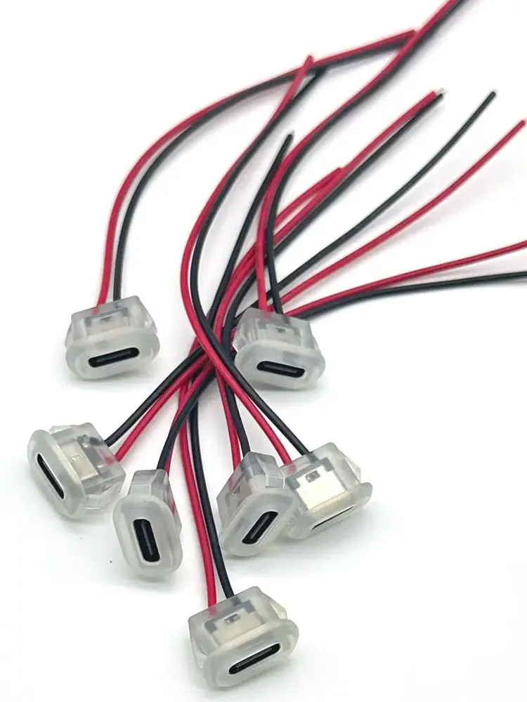 Złącze USB typu C Jack żeński typu C Z klamrą na kartę 3A Wysokoprądowe szybkie ładowanie Port przezroczysty Gniazdo ładowarki — zdjęcie 2