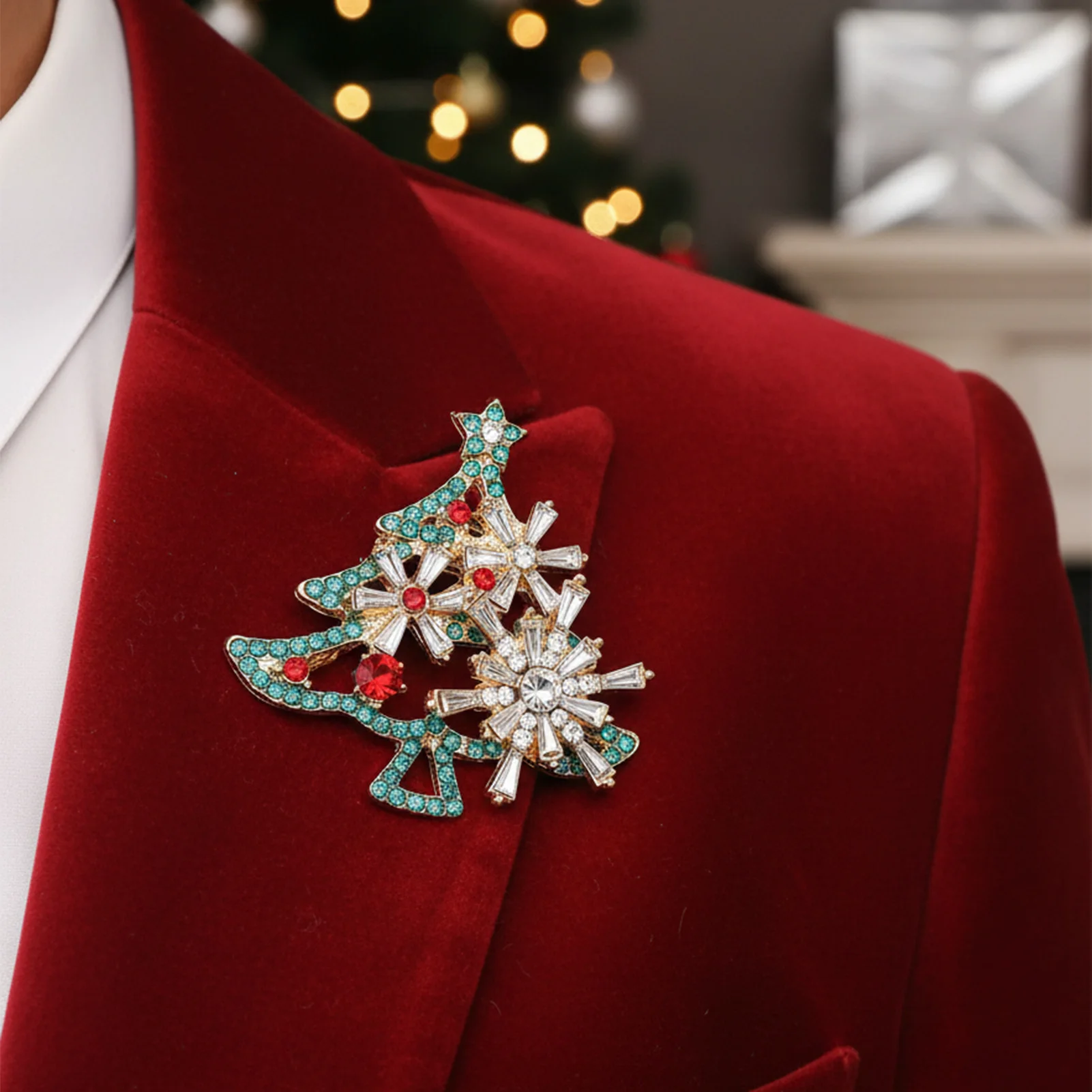 1 Stück Vintage Legierung Weihnachtsmann Brosche Weihnachtsbaum Pin Metall Abzeichen 4 Stile für Kleidung Hüte Taschen Dekore