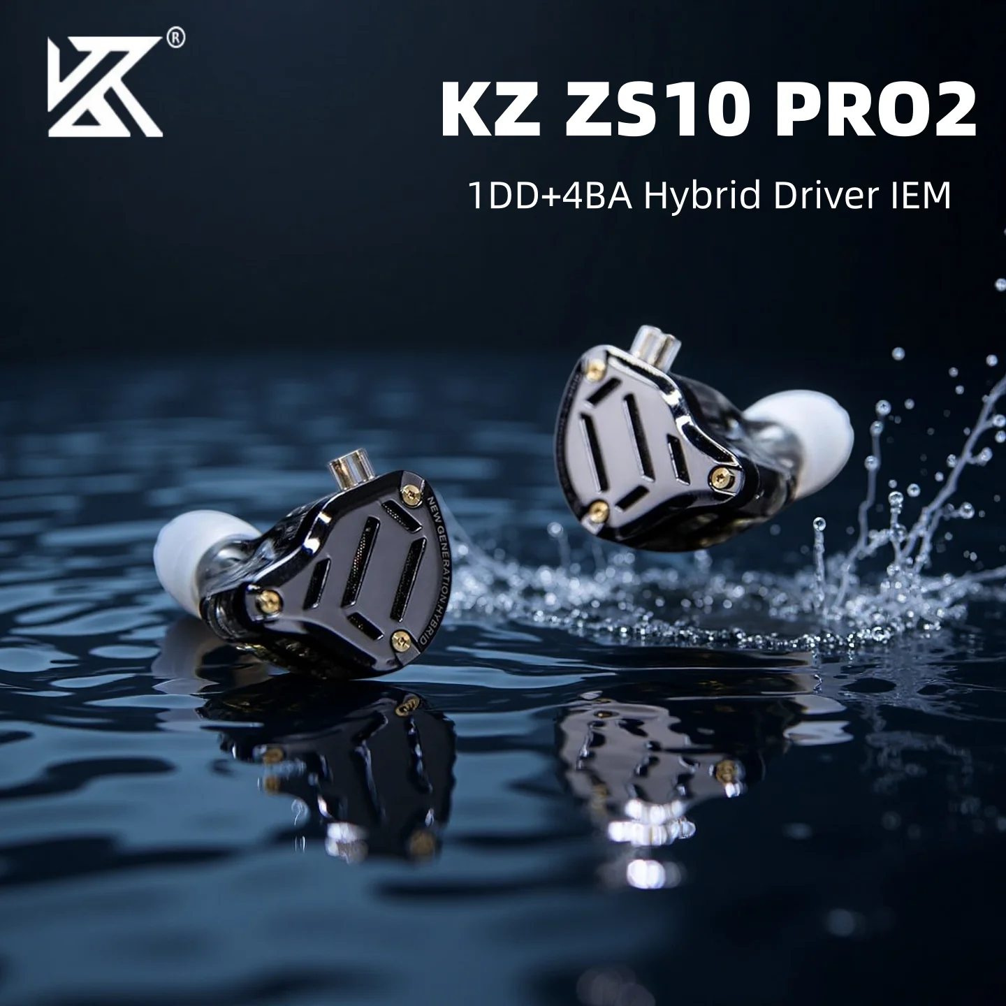 

Наушники KZ ZS10 PRO 2 для внутриканального мониторинга (IEM) с 1DD+4BA драйверами, проводные, с 4-уровневым переключателем настройки звука. Съемный кабель