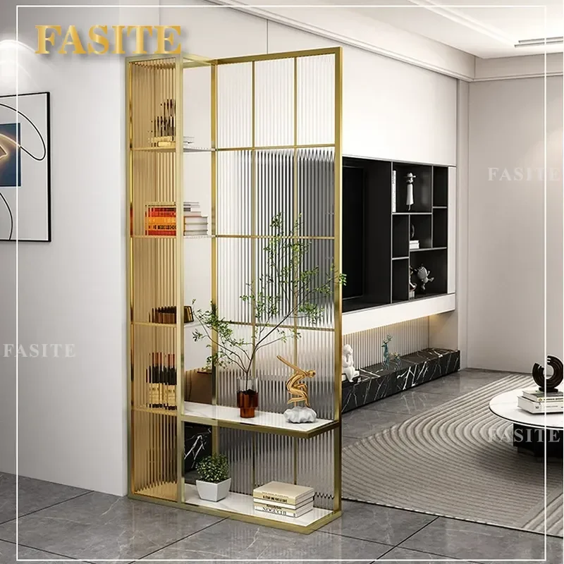 For Living Room Entrance Partition Creative Tempered Glass Screen Changhong Modern Simple Integrated Shelf Decoration