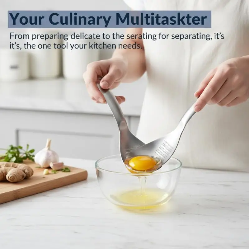 Multi-Function Slotted Pasta Spoon Garlic Ginger Grinder Kitchen Utensil