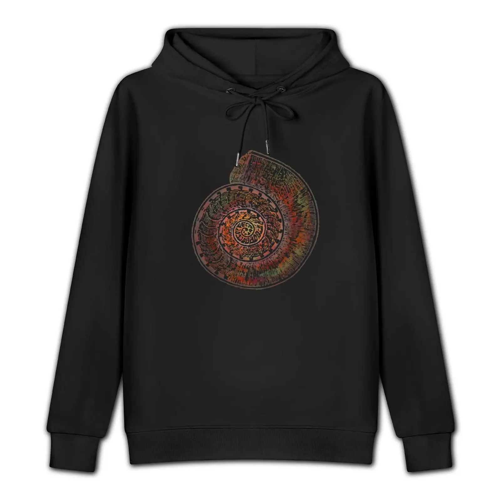 Fossil Multicoloured Ammonite Pullover Hoodie men clothing men's clothing hoodie for men