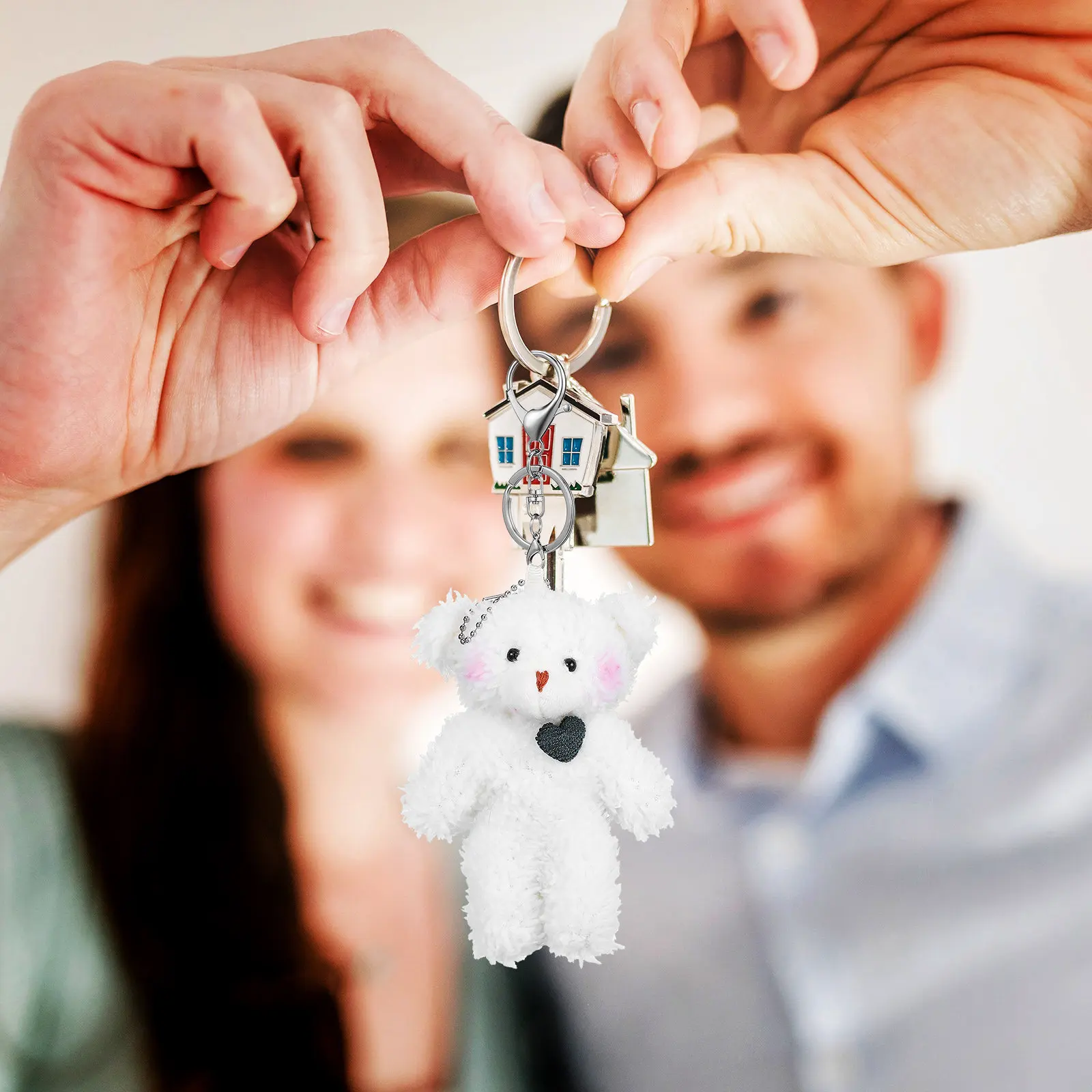 

2 шт. Брелоки-подвески в виде медведя, милые маленькие брелоки-медвежата для женщин и девочек, для сумок, рюкзаков, автомобильных ключей, декоративные держатели для ключей