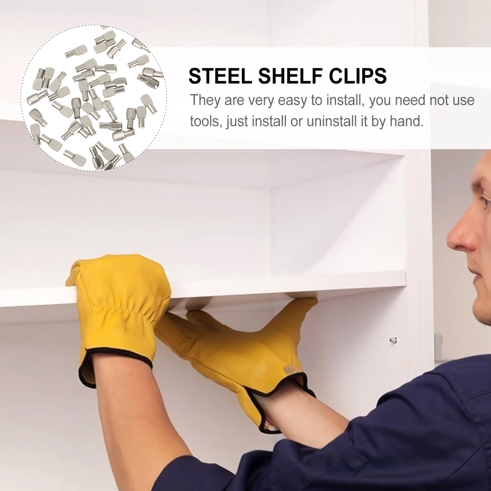 

50Pcs Nickel Plated Steel Shelf Supports Thickened Metal Shelf Pegs for Cabinet Closet Bookshelf Furniture Shelf Holders