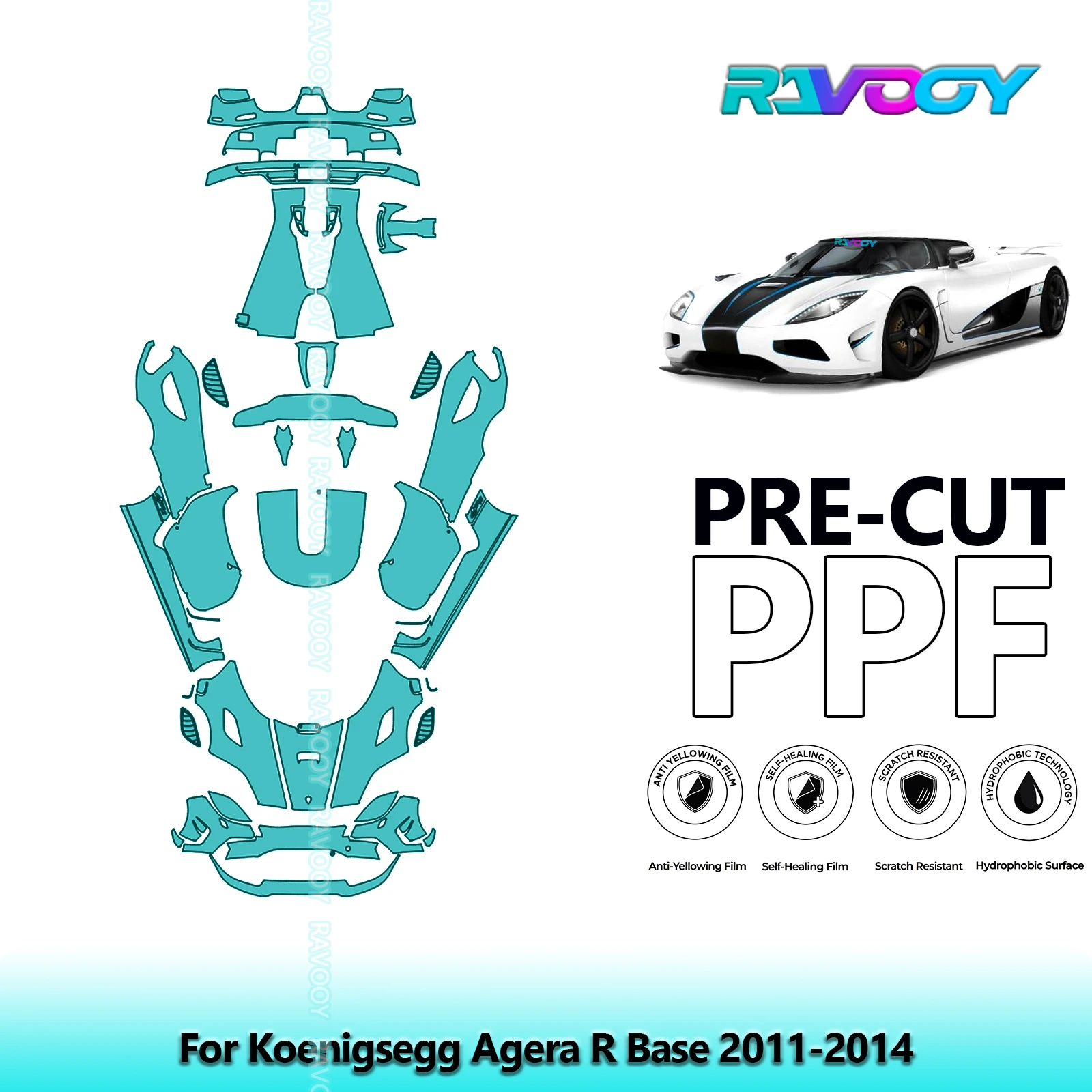 

Full Vehicle Clear Bra Precut PPF Paint Protection Film For Koenigsegg Agera R Base 2011-2014