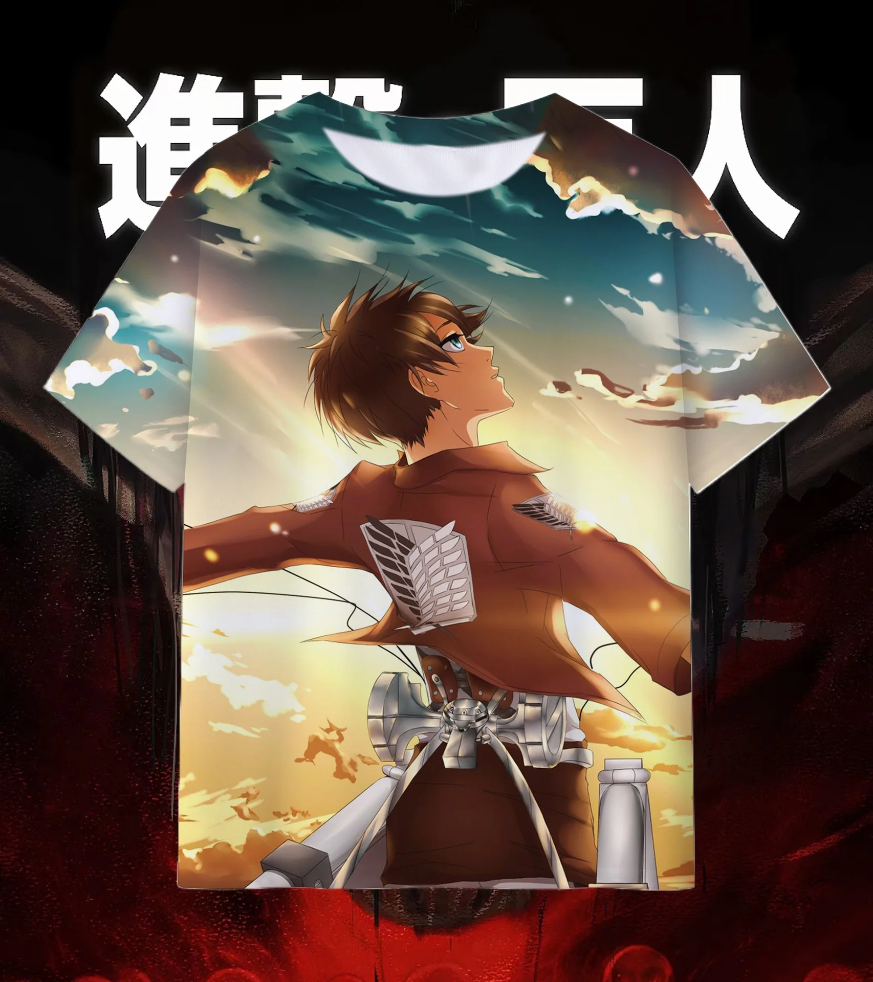 25/26 Japanse Klassieke Anime Aanval op Titan 3D Gedrukt T-shirts mannen en Kinderen Maat Zomer Tees Heren Jongens tweedimensionale COS
