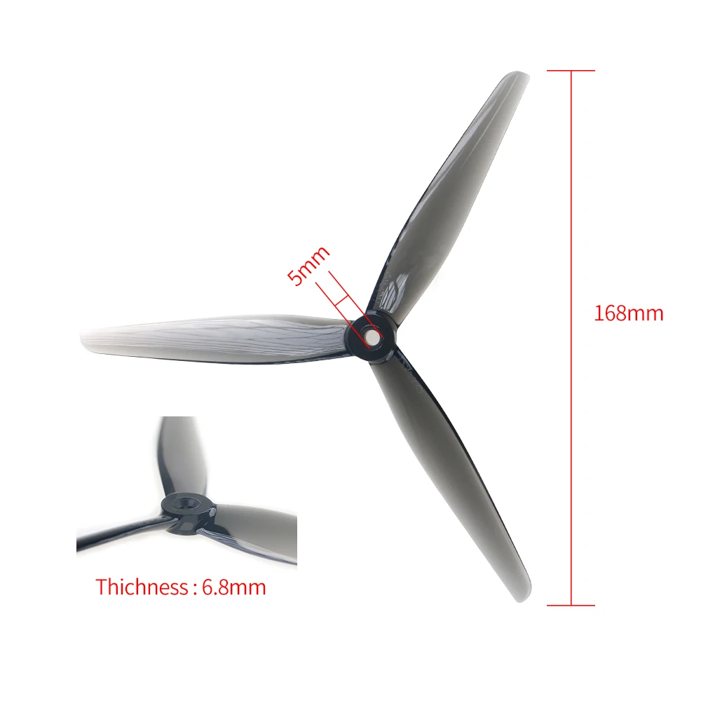 HQProp 7.5X3.7X3 7.5Inch 3-blade 5mm Shaft Racing Propeller Poly Carbonate for RC FPV Freestyle 7inch Long Range Drones DIY Part