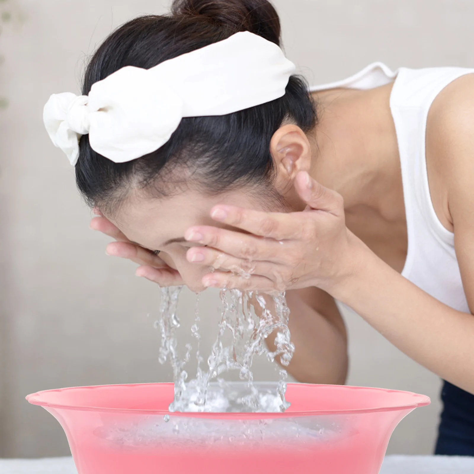 

6Pcs Wash Basin Plastic Round Face Cleansing Basin for Home Salon Spa Kitchen Bathroom Multipurpose Use 6 Colors