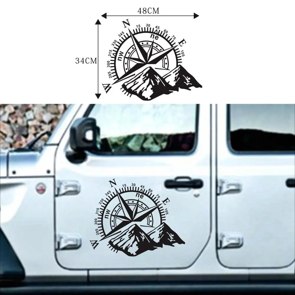 3D Car Sticker Compass Rose Navigate Mountain 4x4 Offroad Vinyl Sticker Decal Car Decal