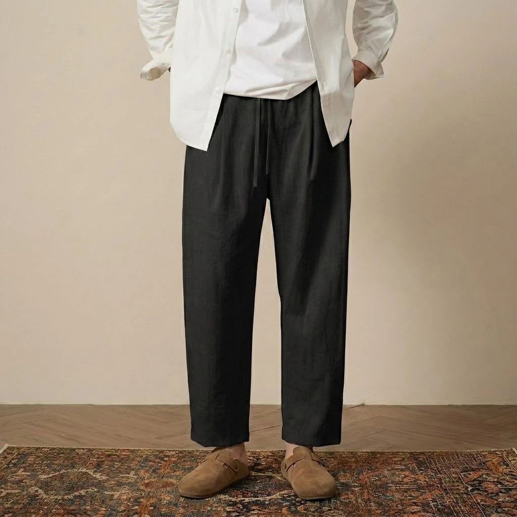 Men's Casual Cotton Pants Male Breathable Harem Trousers Sweatpant Solid Color Baggy Pants Jogging Fitness Streetwear Work Pants