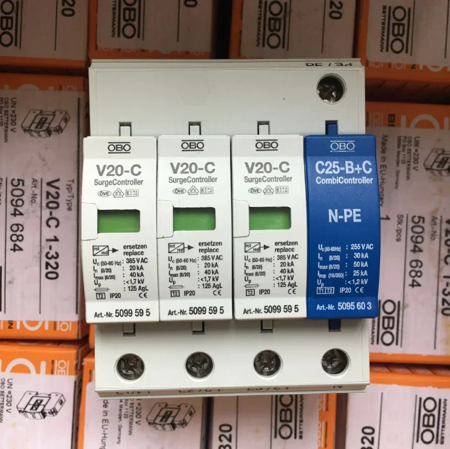 Genuine German OBO Secondary 40KA Power Lightning Protector HFA385/3 + NPE Surge Protector Spot Promotion