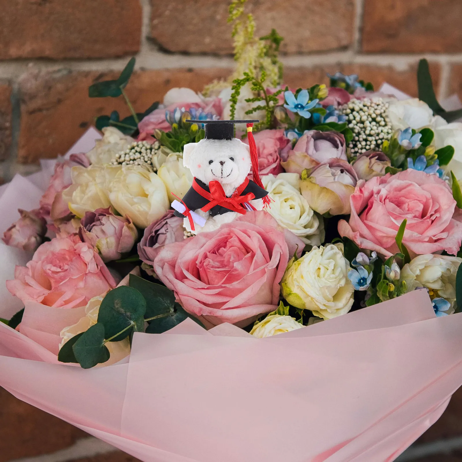 

Mini Graduation Bear With Cap Soft Decoration Graduation Party Favor Bouquet Centerpiece Stuffed Animal Ornament Hang Bag