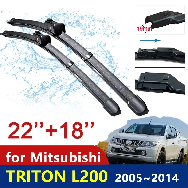 

for Mitsubishi L200 Triton Strada Strakar Sportero Hunter 2005~2014 Car Wiper Blade Windshield Wipers Car Accessories Stickers