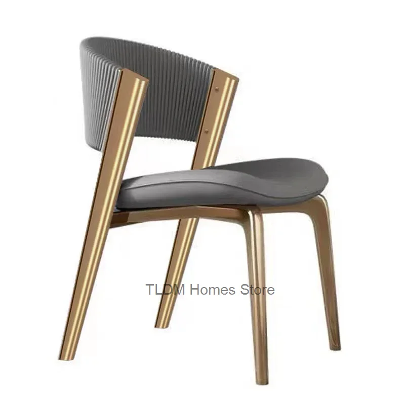 Modern Luxury Dining Chairs Gold Legs Leather Designer Ergonomic Italian Chair Vip Nail Restaurant Comedor Kitchen Furniture