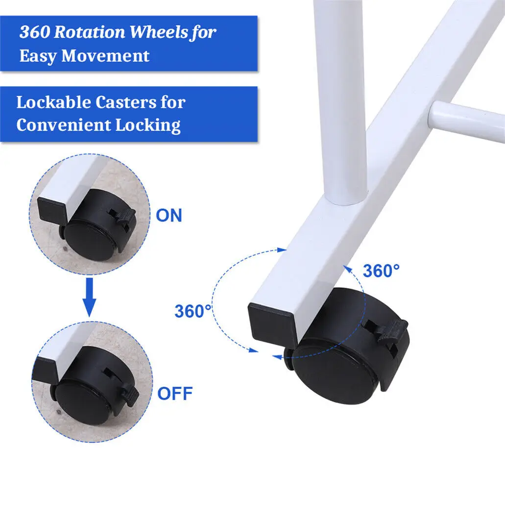 Wisfor Heavy Metal Double Clothes Rail Hanging Rack Garment Display Stand Storage Shelf