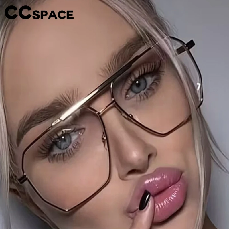 الرجعية إطار كبير معدني مكافحة نظارات الضوء الأزرق الرجال النساء مزدوجة شعاع النظارات إطار قصر النظر نظارات مد البصر + 100 + 200