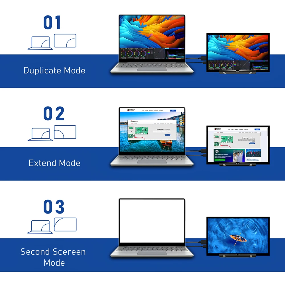 Imagem -03 - Ips Laptop Segunda Tela de Jogos Monitor Portátil Exibição Estendida para pc Raspberry pi 1024x600 hd