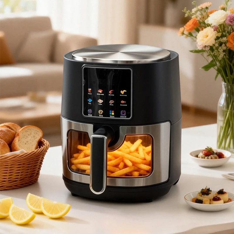Air fryer, no-turn-over household visual multi-function automatic oil-free electric oven