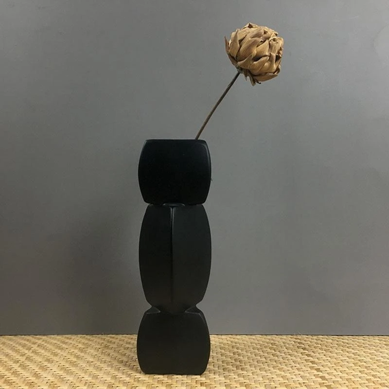Nordic Minimalist Ceramic Vase for Creative Abstract Lotus Root Irregular Geometric for Triangle Shaped Flower Pot Ornament