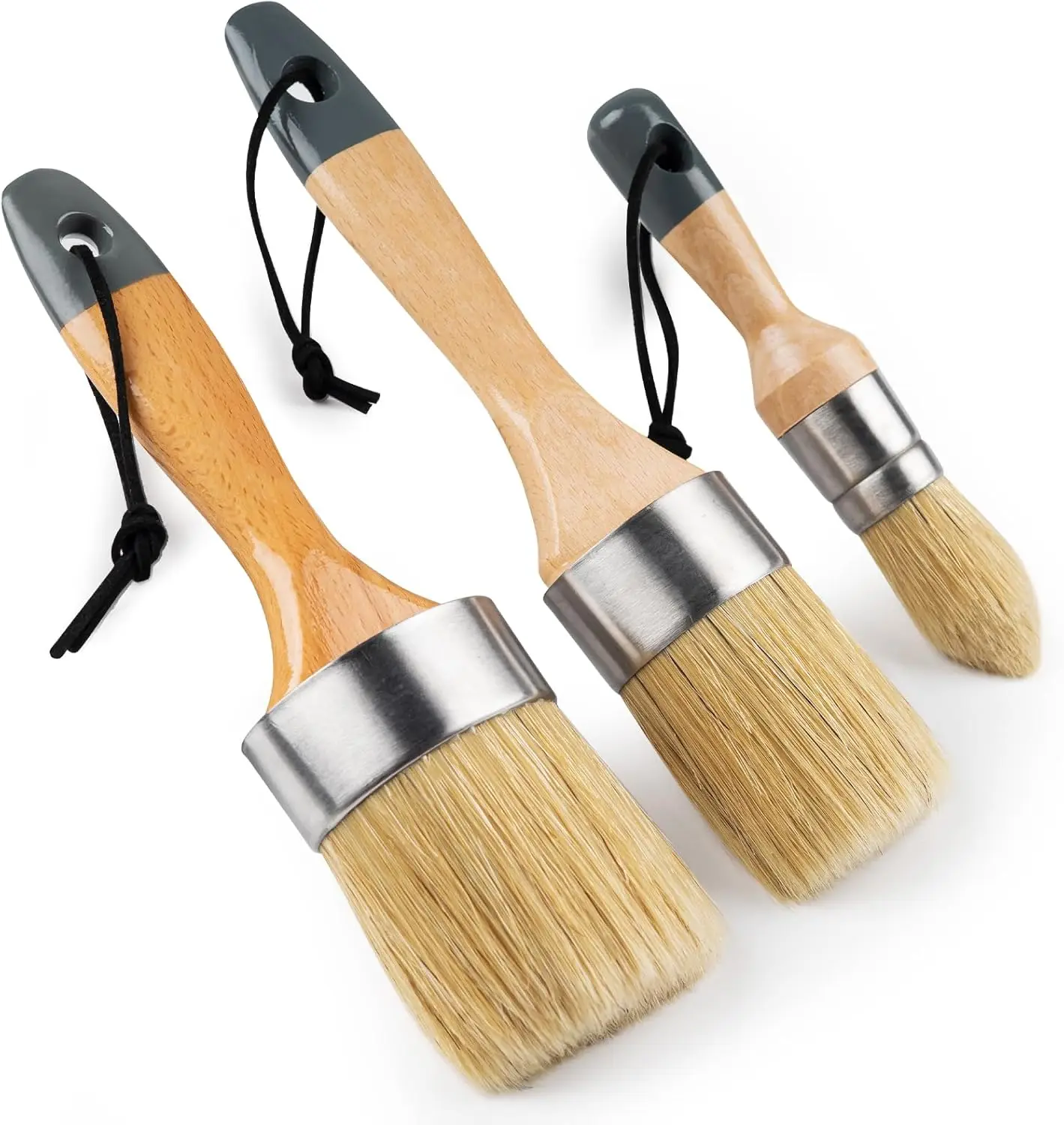 Chalk Paint Brush Wax Paint Brush Set 3 Pack Paint Brushes Use with All Paints Natural Bristle Brushes for Painting Art Crafts