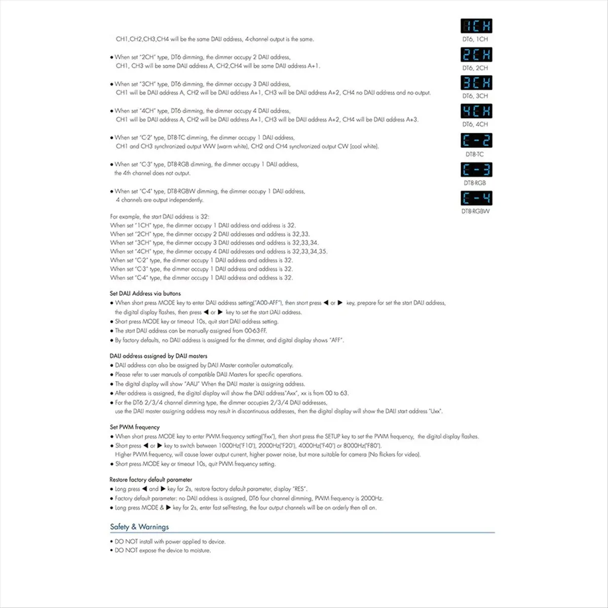 جديد DA4-WPS DMX512/RDM فك 12 فولت-48 فولت تيار مستمر 4CH دالي باهتة DT8 DT6/PWM يعتم لون واحد/CCT/RGB/RGBW LED الشريط