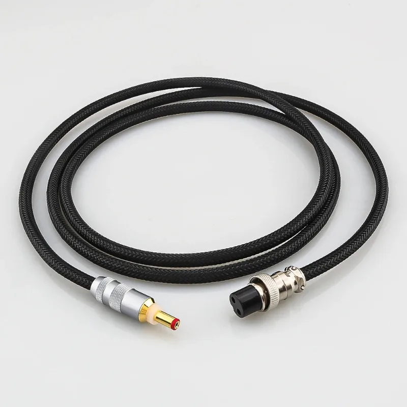 Solid Silver DC Cable Phono Amplifier Cable AC/DC Linear Power Supply Cable New HI-End GX16-2 Pin To 5.5*2.1mm 2.5mm Pure