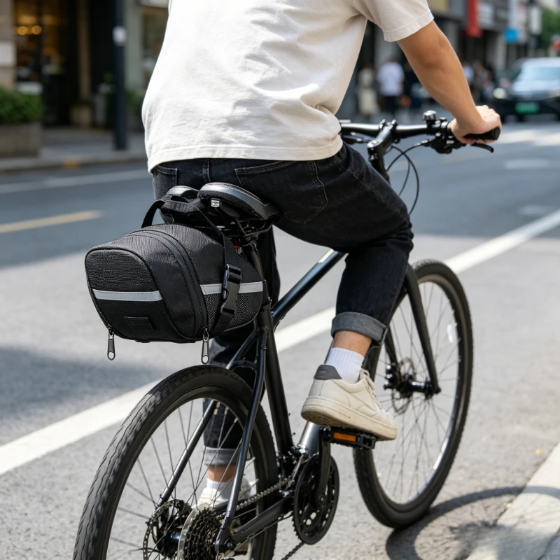 

Waterproof Nylon Bicycle Saddle Bag Rear Tool Pouch Mountain Bike Seat Storage Bag Outdoor Cycling Accessories