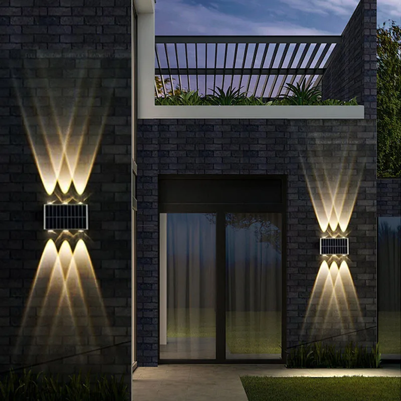 4-8 LEDs Solar Outdoor Wall Decorative Landscape Lighting Lights Fixtures Suitable For Courtyard Villa Fence Terrace Garden