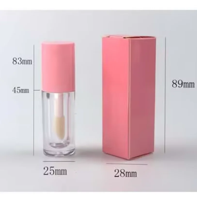 บรรจุภัณฑ์ลิปกลอส หลอดลิปกลอสเปล่า พร้อมกล่องกระดาษ รับผลิตแบรนด์ส่วนตัว หลอดลิปออยล์ หัวแปรงใหญ่ 6 มล. ขายส่ง