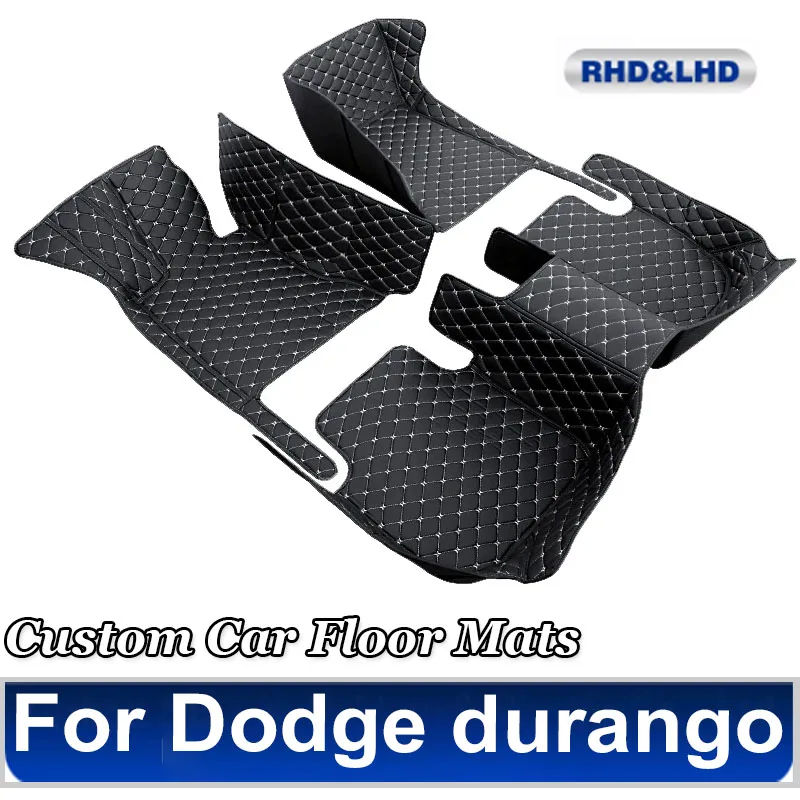 Car Floor Mats For Dodge durango Citadel 7seat 2008-2018 Kit set Waterproof Carpet Luxury Leather Mat Full Set Car Accessories