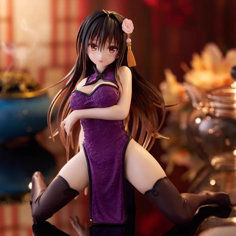 Figura de Yui Kotegawa de To Love Ru, con Cheongsam Morado, 14 cm - Estatua de PVC de Alta Calidad, Decoración de Escritorio de Anime, Regalo Coleccionable
