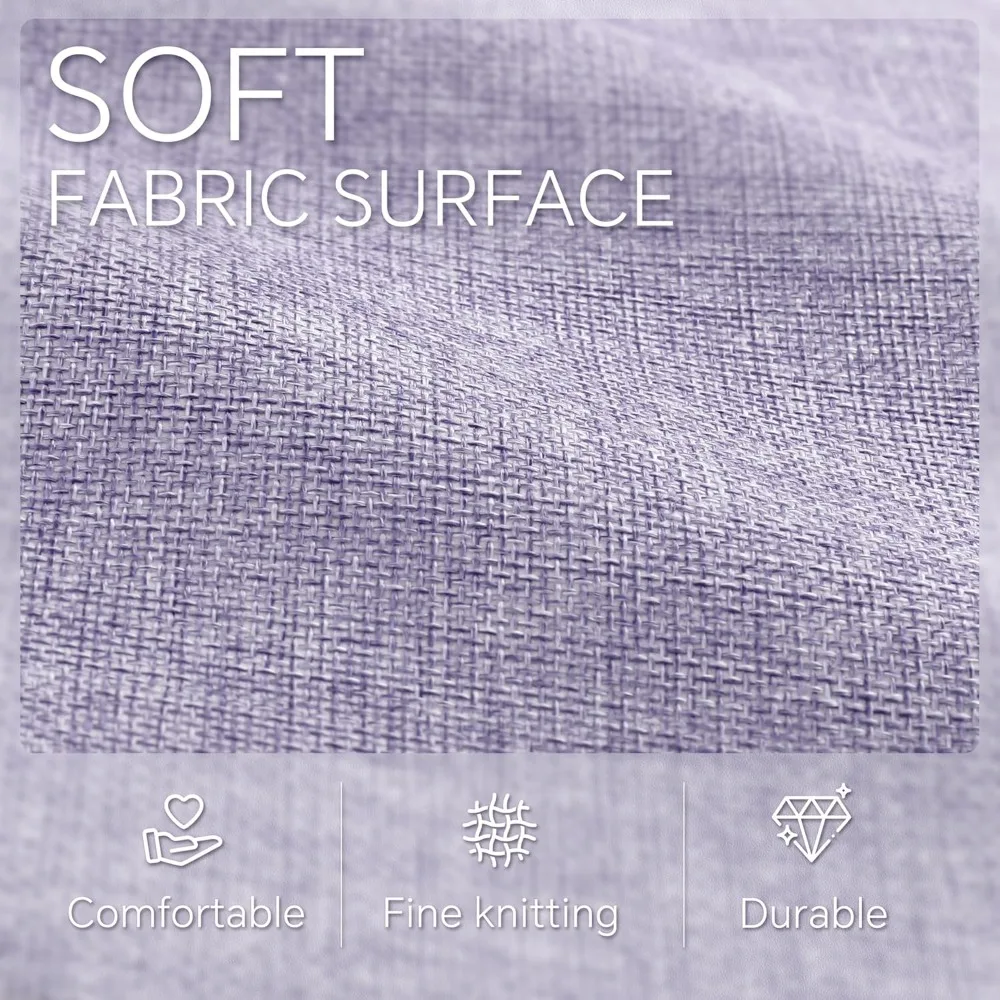 กล่องเก็บของขนาด 11x11 นิ้ว พร้อมหูหิ้วผ้าฝ้าย สำหรับจัดระเบียบเสื้อผ้า ของเล่น และผ้าขนหนู - สีขาวและสีม่วง ชุด 6 ชิ้น