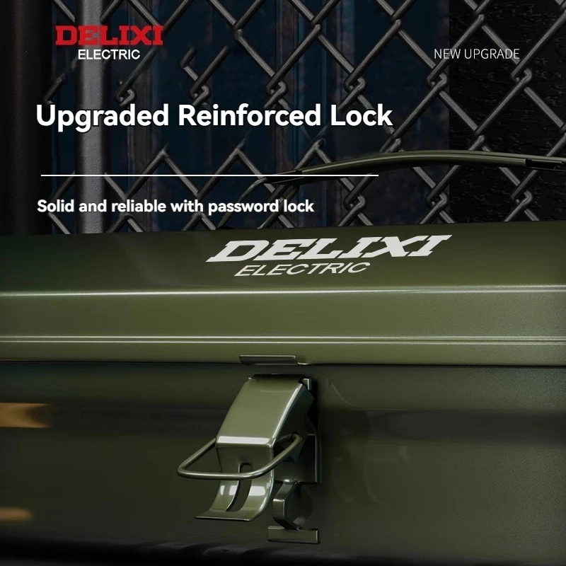 DELIXI Thicked Iron Tool Box Multi-functional Hard Case Industrial Tools Storage Box Household Car Hand-held Steel Storage Box