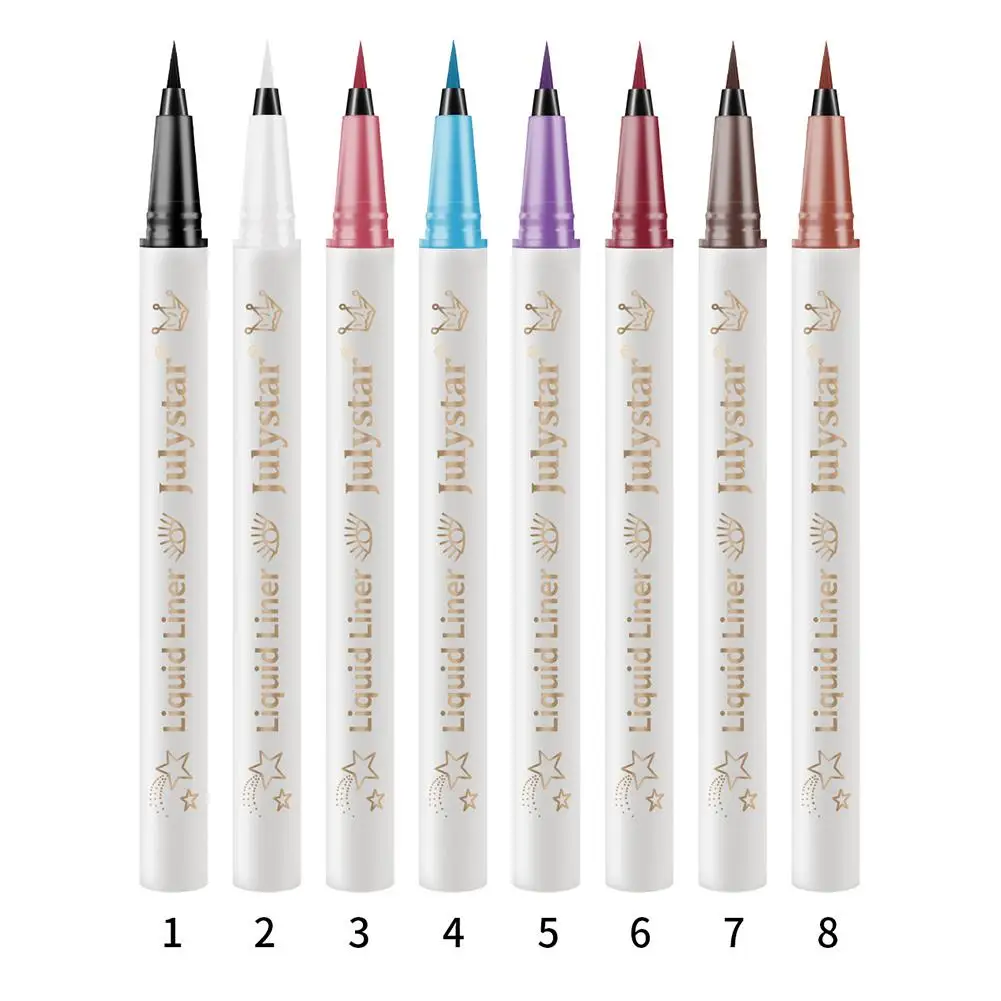 Witte Eyeliner Waterdichte Soft-Tip Eyeliner Pen Kleur Vloeibare Eyeliner Pen Blijvende Zeer Fijne Vloeibare Eyeliner