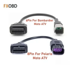 OBD To 8pin Diacrisis Adapter for Polaris All-terrain Vehicle OBD2 TO 6pin Connector for Bombardier BRP Moto ATV UTV Motorcycles