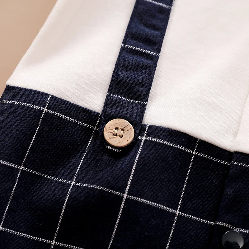 الربيع والخريف طفل الفتيان ربطة القوس فيونكة شهم الزي وسيم بذلة الدعاوى القطن الوليد طفل طويل الأكمام 0-18 أشهر لينة #4