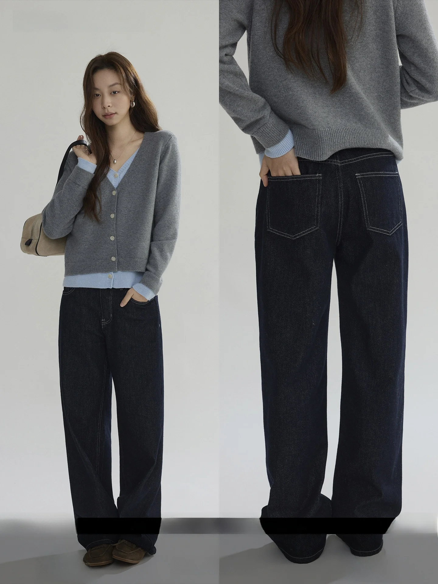 

Джинсы женские Joli: прямые, с высокой талией, однотонные, из денима, модные, простые, весенняя новинка, широкие штанины