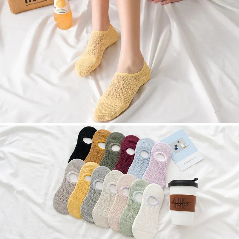 Women Socks Female Cotton Ankle Socks Summer New Mesh Colorful Cute Lovely Students Girls Invisible Short Socks