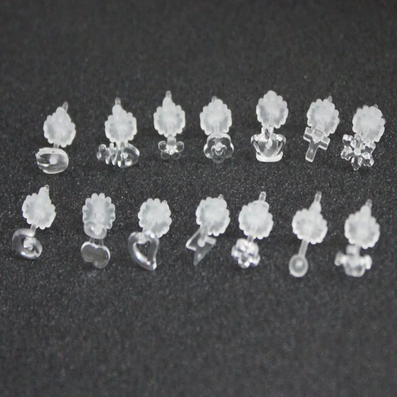 30Pcs Hypoallergenic Rubber Silicone Earrings Studs Post Pins With Earring Back Stoppers for Women Girl Earring DIY Findings