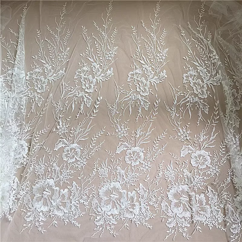 hot selling wedding dress lace fabric veils lace fabric bridal lace fabric 130cm width lace fabric sell by yard