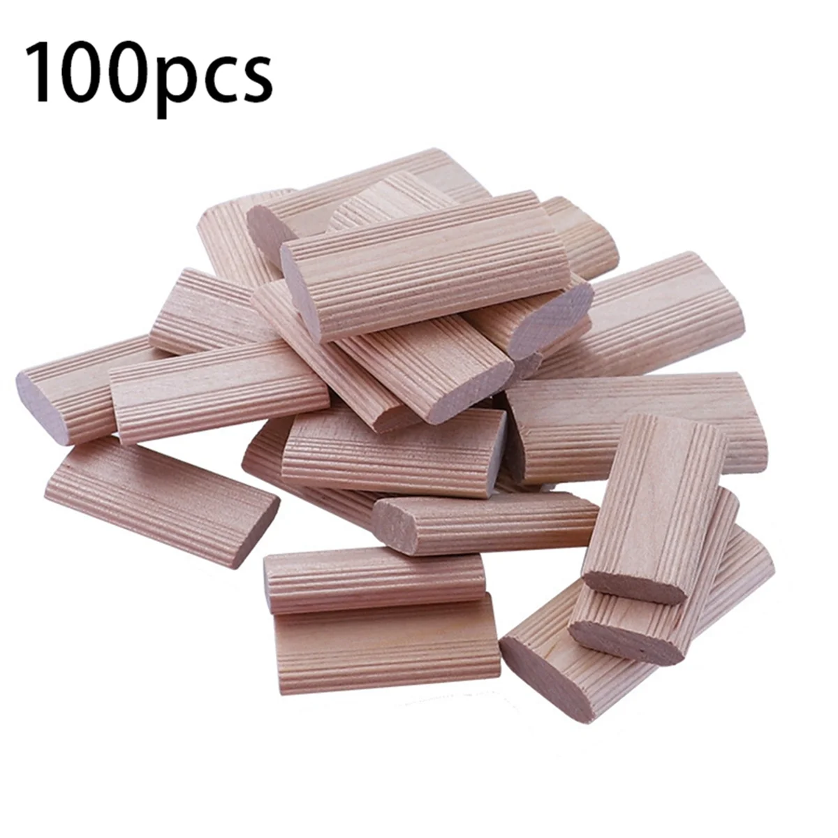 100 Pieces of 8mm Domino Wooden Dowel Connectors, Beech Wood Plugs, Woodworking Furniture Splicing Connectors