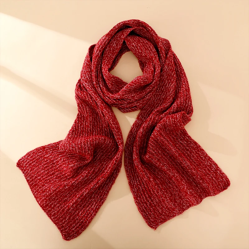 MERRILAMB New Fashion Cashmere Scarf Warm Winter for Women Korean Style Ribbed Knitted Fancy Yarn Cashmere Wraps Neckerchief