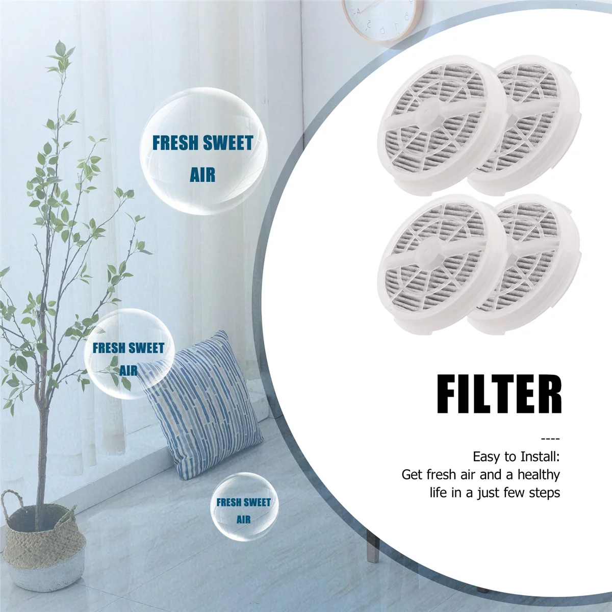 4 Pack True HEPA Replacement Filter Compatible for RIGOGLIOSO GL2103 JINPUS GL-2103 and LTLKY 900S Desktop Air Purifier