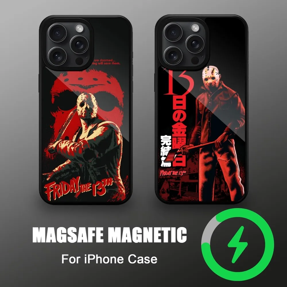 Friday the 13th Movie Phone Case For iPhone Magsafe Magnetic Wireless 11 12 13 14 15 Pro Max Plus Charging Cover