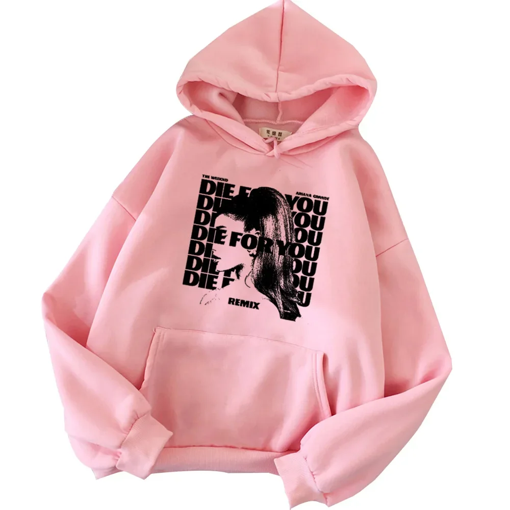 Ariana Grande pattern print men's autumn and winter hoodie Harajuku tops adult parent-child outdoor leisure warm sweatshirt