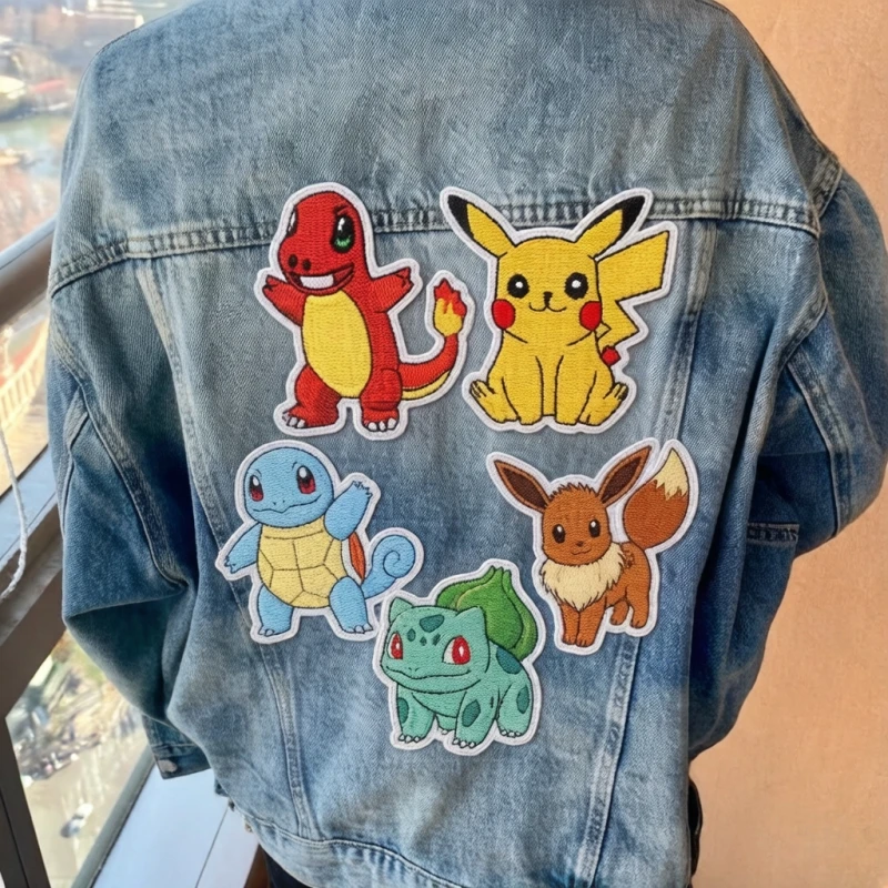 Pokemon Patch Stickers Anime Shirt Jeans Ripped Embroidered Cloth Patch Clothing Accessories Children's Toys Birthday Gift