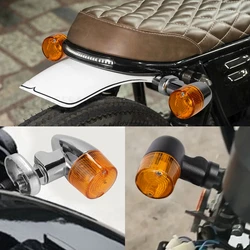 1pair 12V universal black chrome/silver turn signal lamp for motorcycle off-road vehicle modified parts zinc metal signal lamp