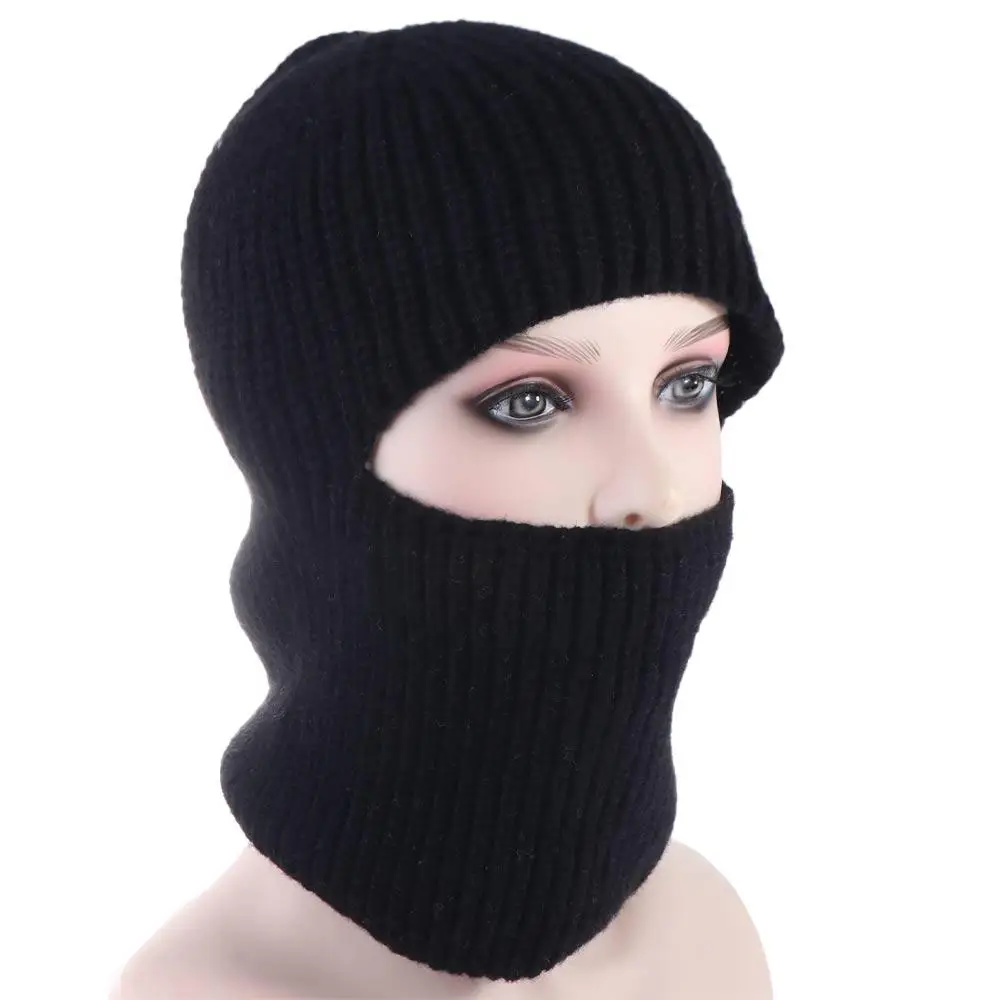 

Многофункциональная вязаная шапка-балаклава 2-в-1 для лыжников: ветрозащитная, теплая, с защитой лица