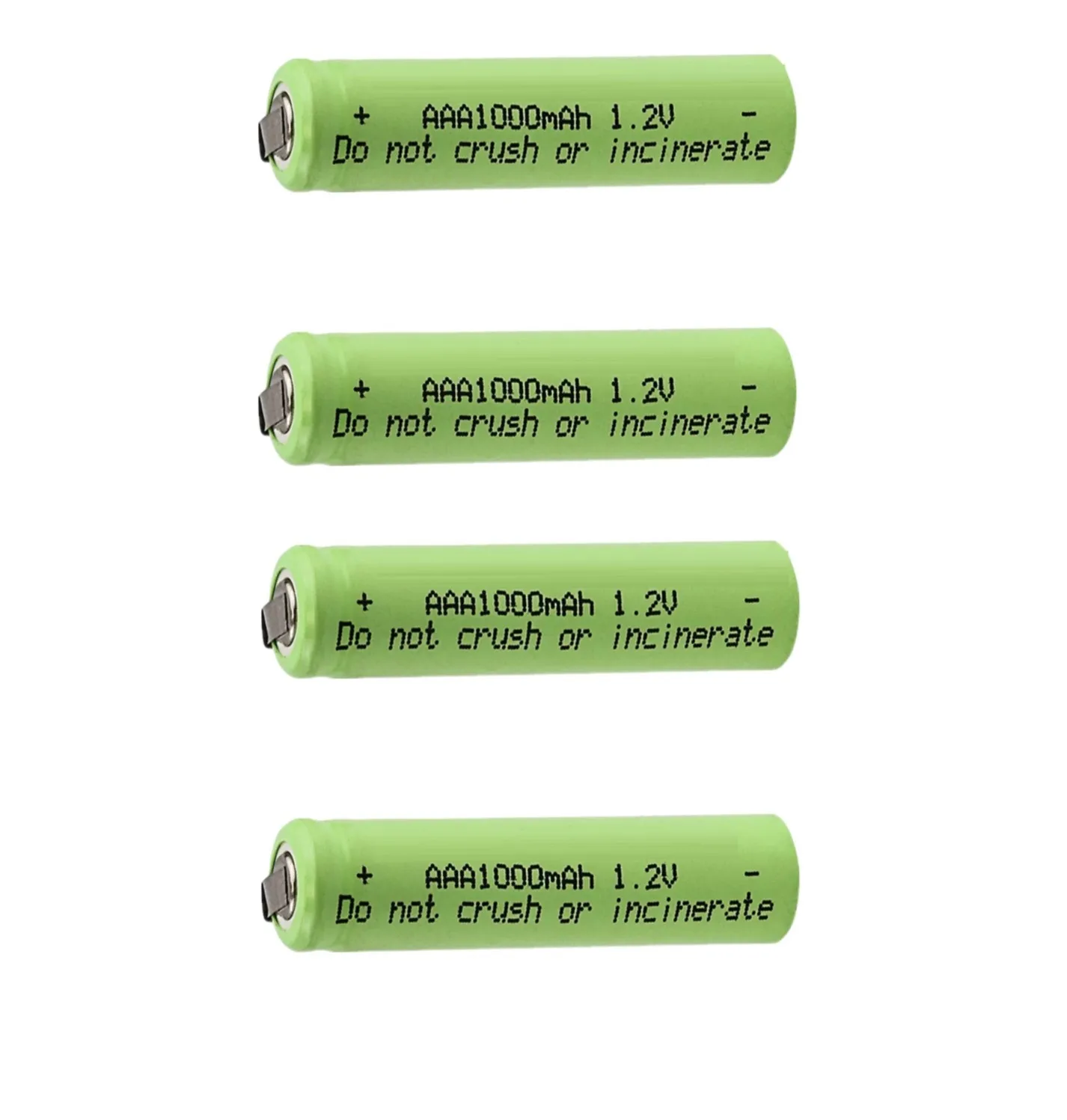 1.2V Ni-MH AAA 1000mAh akumulator w/Tabs kompatybilny z elektrycznymi maszynki do golenia szczoteczki do zębów o dużej mocy