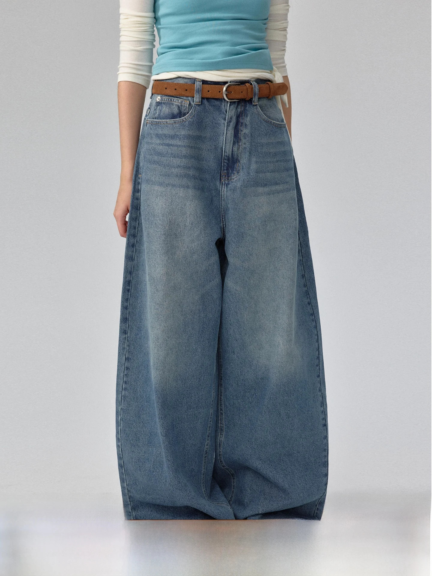 

High Waist Wide Leg Loose Fit Blues Straight Casual Long Jeans plus Spring Collection Ladies Comfortable Breathable ...